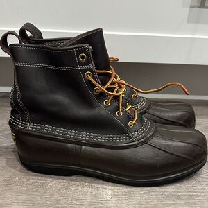 L.L. Bean Dark Brown Leather Rain Boots